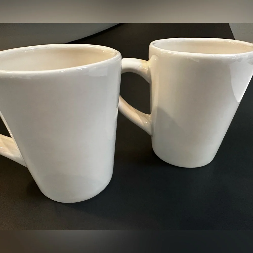 Williams Sonoma Set Of 2 Snowman Christmas Mugs 2003 Vintage Holiday Winter